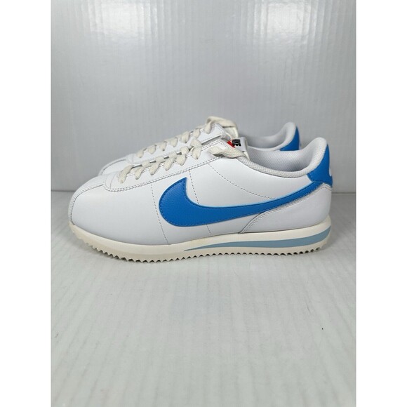 Size 8 Women’s Nike Cortez UNC White/University Blue Shoe Sneaker DN1791-102 NEW - Picture 3 of 8